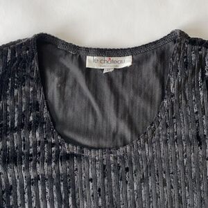 Le Chateau Ribbed Velour Bodysuit, M